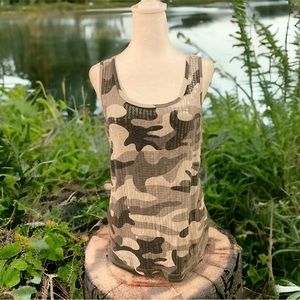 Sequin, camouflage tank top